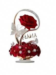 Bohemian Style Acrylic Preserved Rose Desktop Decor, 2D Printed, Romantic Theme, Multipurpose, No Electricity Needed, Ideal Birthday Or Anniversary Gift For Wife, Mother, Girlfriend - Multicolor - View 5