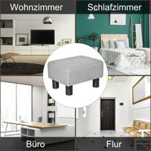 HOMCOM Rectangular Footstool Upholstered In Linen, Load Capacity Up To 150 Kg, For Living Room, Hallway, Grey - Grey - View 6