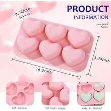 Heart Silicone Molds 1PC Valentine's Heart Chocolate Molds For Candy Ice Cube Resin Soap Jelly(Medium 1.8inch)