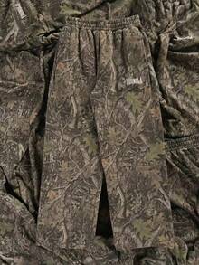 Sweatpants Wide Leg Straight Casual Pants Fitness Loose Printing Camouflage Running Pants Men - 棕色 - 查看 6