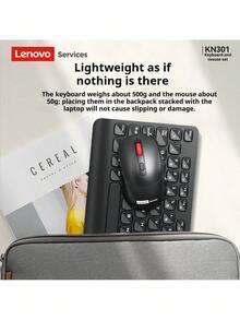 Lenovo 联想 KN301 无线键鼠套装 2.4G，哑光质感，一体式台式电脑，适用于办公和商务用途 - 黑色 - 查看 9