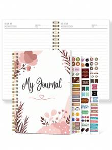 BUBU 1本2026年计划本，附赠贴纸，A5简约每日计划本，设计简洁，100页，经久耐用，适合个人使用、预算规划、返校用品、办公用品，是送给男士的完美礼物，也是圣诞袜填充物。 - 彩色 - 查看 10