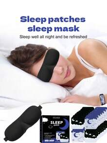 Sleep Aid Patch & Eye Mask, Relieve Stress And Anxiety, Improve Insomnia, Relax The Brain, Patch Style, Personal Use, Adult Sleep Aid Patch, Significant Effect, Suitable For Office Workers, Students And Insomnia Patients, Eye Mask - Multicolor - View 2