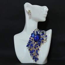 Creative Alloy Rhinestone Large Glass Brooch Versatile Exquisite Women's Clothing Chest Flower Accessories - 彩色 - 查看 5