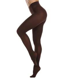 1 Pair Of Candy-Colored Women's Plus-Size Pantyhose, Super Soft Solid Color Semi-Transparent Pantyhose, High-Waisted Silk Stockings, Suitable For Daily Use - Multicolor - View 14