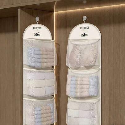 Large Capacity Underwear & Socks Storage Bag, Designed For Sock Organization, Hanging Mesh Bag For Closet, Dresser, Dorm Room, Bedroom, Rental Home, Household Essential