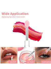 Diseño de mango con diamantes de colores múltiples, Pincel de labios, Herramienta de pincel de silicona para labios, Pincel aplicador de lápiz labial, Con tapa protectora, Adecuado para brochas de maquillaje, aplicadores de mascarilla labial, sombra de ojos, pincel de labios para aplicar máscara facial, lápiz labial y brillo de labios.