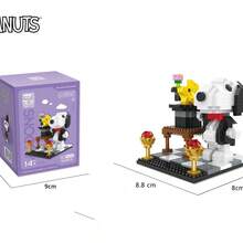 SNOOPY 1件装微粒积木，小型历史卡通动漫系列玩偶，女孩礼物，创意随机款式，新年礼物，情人节礼物，复活节礼物[随机款式] - 彩色 - 查看 7