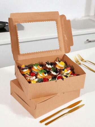 8/4 st/1 st muffinsaskar med fönster, 12-kopps tårtaskar, stora tårtaskar lämpliga för födelsedag, bröllop, alla hjärtans dag presentförpackningar