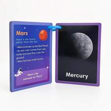 Lachilly Preschool Astronomy Solar System Flash Cards (15Pcs Double Sided) - Kids Planets & Space Educational Learning Cards Science Vocabulary Flashcards - Multicolor - View 7