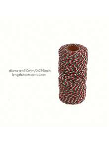 1 Tube, 100Meter Color Cotton Rope Gift Packaging With Pendant Rope Gift Packaging Rope, Bouquet Ribbon, Flower Wrapping Paper, Craft Supplies, Fabric, Gardening, Diy, Home Decor,Handmade Wedding Bouquet Material, Gift Packaging Material - Multicolor - View 6