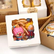 Bộ hộp quà 10/20 chiếc | Hộp giấy Kraft trắng có cửa sổ trong suốt, kèm sticker và dây gai, thích hợp cho đám cưới, sinh nhật, Lễ Tạ ơn, Ngày Valentine, Ngày của Mẹ và các dịp khác. - Nhiều màu - Xem 6