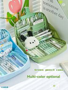 12层超大容量铅笔盒，新款女生铅笔盒，ins风学生文具盒，简约彩色大容量铅笔袋，适合中学生，铅笔盒，12格学生文具牛津布收纳袋 - 彩色 - 查看 2