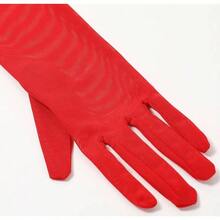 Women's Long Stretchy Mesh Tulle Sheer Gloves Costume Wedding Opera Halloween Party 1920's Dance Gloves - 紅色 - 查看 4