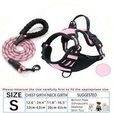 Large/Medium/Small No-Pull Dog Harness & Leash Set With 4 Buckles, Adjustable Padded Vest, Control Handle, And Reflective Night-Visible Design, Suitable For Dogs Of All Sizes - Multicolor - View 34