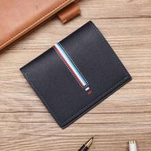 Cartera corta para hombres multifuncional conúltiples ranuras para tarjetas, tarjetero y clip para dinero - Marrón claro [diseño de letras impresas] - Ver 13