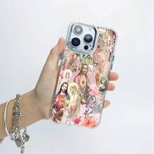 Estuche para teléfono con patrón de corazón sagrado Compatible con estuches para teléfonos   17  16 Pro Max  15 Pro Max  13 y  12 Estuche para teléfono transparente de TPU a prueba de golpes Resistente al agua y a los arañazos Un regalo significativo para familiares, amigos, seres queridos, novios/novias y para Navidad - transparente - Ver 4