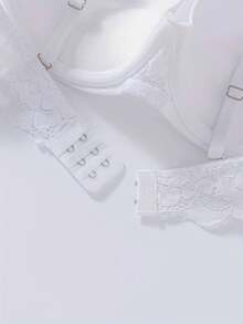 2 Packs Simple Sexy Solid Thin Strap Lace Underwire Bra With Thick Padding And Push-Up Design. Comfortable And Elegant Women's Underwear. - Multicolor - View 3