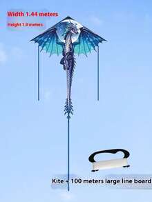 Cerf-volant 3D découpé de dragon de glace mystérieux - Polyester durable, convient pour le plaisir en extérieur à la plage et au parc, idée de cadeau créative pour les vacances, meilleur choix, cadeau parfait (comprend une ficelle de cerf-volant de 100 m) (L'image ne montre pas la ficelle du cerf-volant en raison de l'embellissement) - Multicolore - Voir 9