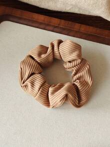 6 piezas Scrunchies a rayas de mujer en colores café, rosa, blanco, gris, verde y rojo, accesorios de cabello elegantes y versátiles adecuados para uso diario, casual, fiesta, viaje, que se pueden usar para coleta, moño, lavarse la cara, maquillaje, combinar con atuendos, lazos para el cabello, decoración del hogar y del dormitorio - Multicolor - Ver 3