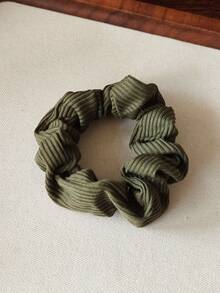 6 piezas Scrunchies a rayas de mujer en colores café, rosa, blanco, gris, verde y rojo, accesorios de cabello elegantes y versátiles adecuados para uso diario, casual, fiesta, viaje, que se pueden usar para coleta, moño, lavarse la cara, maquillaje, combinar con atuendos, lazos para el cabello, decoración del hogar y del dormitorio - Multicolor - Ver 5