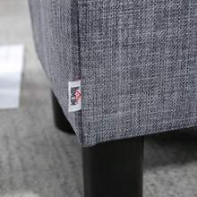 HOMCOM Rectangular Footstool Upholstered In Linen, Load Capacity Up To 150 Kg, For Living Room, Hallway, Grey - Grey - View 4