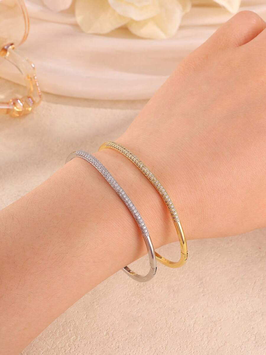 rakol Vòng tay nữ thời trang tối giản đính đá Cubic Zirconia lấp lánh hình ngôi sao. - vòng đeo tay - Xem 1