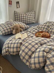 3件套加厚涤纶复古印花床上用品套装，适合男孩、女孩、宿舍、卧室，拉链封口，四季皆宜，柔软透气，适用于单人床、双人床、大号床、特大号床（1个被套，2个枕套，不含填充物） - 彩色 - 查看 9