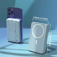 GAWFOLK Sạc dự phòng 10000mAh màu xanh dương kèm đế và cáp tích hợp - Trạm sạc không dây từ tính 2 trong 1, chân đế điều chỉnh được để xem rảnh tay, sạc nhanh, tương thích với Apple/Android, lý tưởng cho du lịch, bàn làm việc và đầu giường. Thích hợp cho kỳ nghỉ đông, du lịch ngoài trời/cắm trại và làm quà tặng dự phòng khẩn cấp cho gia đình, bạn bè, quà sinh nhật, quà cắm trại ngoài trời, sạc dự phòng di động. - Phiên bản nâng cấp có chân đế, màu xanh dương - Xem 2