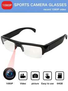 新款智能眼镜相机，1080P高清数码摄像机，护眼运动相机，适合户外运动。内置存储卡，是圣诞节、春节等节日馈赠亲朋好友的完美礼物。