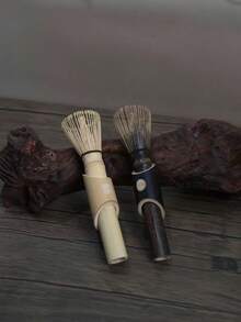 1支紫色竹制长柄茶刷，竹制茶筅，茶道配件，抹茶刷，节日礼物