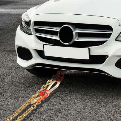 G80 V Bridle Chain, 5/16" X 3' Towing Chain Bridle With R Hooks, T Hooks, J Hooks And Grab Hooks, Transport Tow Chain Bridle With 10800 Lbs Working Load For Flatbed Truck Wrecker Recovery