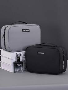 Large Capacity Business Travel Toiletry Bag, Multi-Compartment Design, Foldable Organizer Bag, Grid Partition Storage, Wet & Dry Separation, High-End Cosmetic Bag For Makeup, Skincare, Face Masks, Brushes,Pouch,Makeup Pouch,Travel Essential - Multicolor - View 6