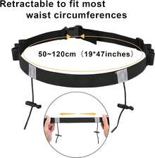 Cinturón de Números de Carrera con 6 Bucles de Gel, 2 Pcs Cinturón de Carreras de Triatlón, Cinturón Elástico para Correr con Tiras Reflectantes, Ajustable, para Triatlón, Maratón (Negro) - negro - Ver 4