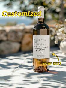 Customized Pregnancy Announcement Wine Or Champagne Label Gifts, Creative Custom Bottle Sticker Gifts, Customized Anniversary Gifts, New Year Gifts, Couple Anniversary Gifts, Personalized Baby Grandparent Champagne Stickers - Multicolor - View 6