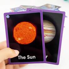 15Pcs Double Sided Solar System Flash Cards - Kids Planets & Space Educational English Learning Cards Preschool Astronomy Science Vocabulary Flashcards - Multicolor - View 5