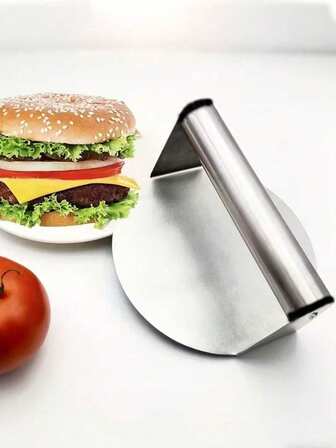 1个/2个装不锈钢汉堡压模，5.5英寸圆形肉饼制作器，适用于烧烤和煎锅，肉类压榨工具，用于烧烤和烹饪，肉类压模，汉堡模具