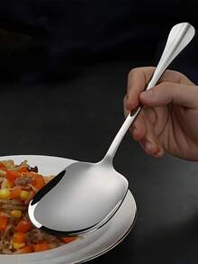 2 Packs Extra Large Stainless Steel Long Handle Serving Spoons | Durable Thickened Design, Suitable For Home, Hotel, Canteen, And Restaurant, 304 Stainless Steel