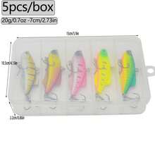 5pcs/Box Sinking VIB Winter Fishing Lure Rattlin Vibration 70mm 20g Bait Wobblers Long Casting Bass Pike Fishing Tackle - A-5pcs - View 1