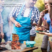 YQQ Pincho Vertical para Barbacoa Trompo para Tacos Al Pastor Pinchos para Barbacoa Pincho de Carne Vertical Tacos Al Pastor Soporte para Parrilla con Asa para Filete de Salchicha2179 - Plateado - Ver 4