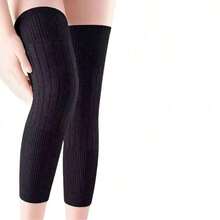 1 Pair Knee Warmers For Autumn/Winter, Knee Sleeve Leg Warmer, Knee Support For Cold Legs, Unisex Knee Protector For Hiking, Martial Arts, Suitable For Men And Women, Solid Color, Thick And Warm - Multicolor - View 2