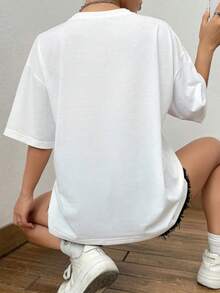 Customized Personalized Gifts, Cats - Customize A Women's T-Shirt With A Custom Printed Slogan, Add Your Own Text/Picture (Badge Pattern/Company Logo/Family Photo/Selfie Stylish,Fashion,Hipster,Casual,Minimal Chic Personalized,Customized,Custom,Unique Guy Costumes,Capsule Wardrobe,Men Basic/Street Style Ideal Gifts For Him Boyfriend,Family,Friends For Birthdays,For Vacation/ Holiday,For School/Competition,For Sports/Climbing,Chic Autumn,Urban Gala,Gym - 白色 - 查看 3
