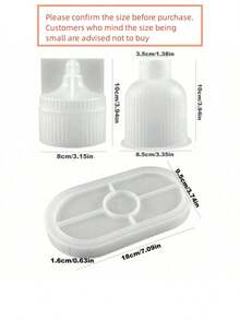 3pcs Silicone Mold Set, Versatile DIY Craft Kit For Candle Holders, Oval Trays, And Striped Storage Jars/Planters, Suitable For Epoxy Resin, Concrete, Plaster - Great For Home Decor And Jewelry Display (Please Confirm Size Details Before Purchasing, Caution For Customers Who Mind Slightly Smaller Sizes)