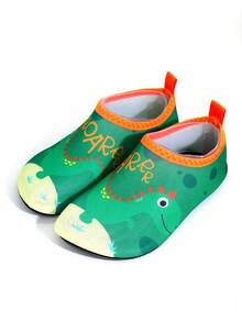 Boys Dinosaur ROAR Print Water Shoes - Quick Dry Anti-Slip For Beach - Green - View 6