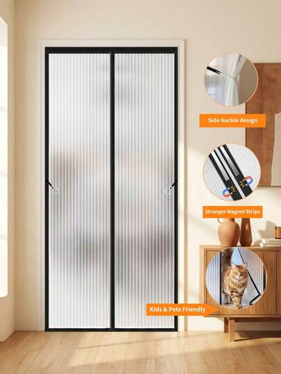 1pc Magnetic Thermal Insulation Door Curtain, Made Of EVA To Prevent Cold/Hot Air Entry, Suitable For Kitchen, Bedroom, Entryway
