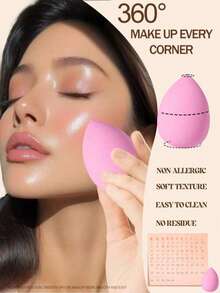 30/5/3pcs Multi-Functional Pink Makeup Sponges, Foundation Blending Sponges, Liquid/Cream/Powder Seamless Smooth Makeup Sponges, Water Drop Shaped Makeup Sponges, Makeup Tools - Dry & Wet Use, Professional Soft Concealer Sponges - Pink - View 2