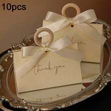 10pcs Premium Wedding Favor Boxes, Handheld Candy Gift Boxes, Elegant Gift Boxes For Wedding, Christmas, Valentine's Day, Birthday, Candy Store - Candy Box - View 17