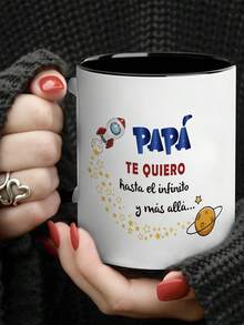 Daddy I Love You Forever" 11oz Ceramic Coffee Mug - Father'S Day , Non-Slip, Microwave & Dishwasher , Ideal Camping & Travel, Reusable, Easy-Clean Wide Mouth Design Christmas Gifts - 黑色2 - 查看 1