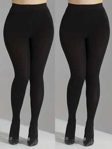 2 chiếc quần legging cạp cao thanh lịch dành cho nữ cỡ lớn - Quần ôm sát màu đen che phủ toàn diện, được làm từ sợi polyester chống xước, chất liệu mềm mại, thoải mái khi mặc, phù hợp cho các dịp hàng ngày, thường nhật và công sở - Có thể giặt tay, quần legging ôm sát màu đen. - Nhiều màu - Xem 6