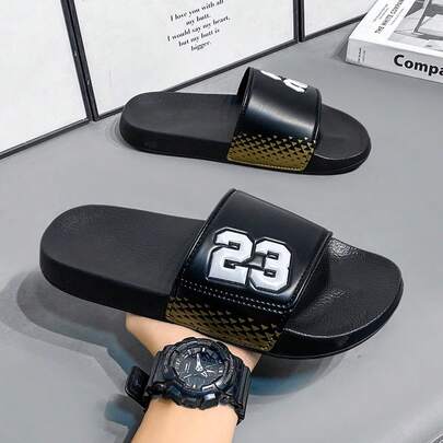 男士休闲运动拖鞋，EVA软底平底凉鞋，夏季男士沙滩鞋，花园鞋，男士凉鞋，拖鞋，柔软亲肤，黑白拖鞋，柔软弹性材质，日常居家/休闲拖鞋，舒适百搭，适合外出和散步